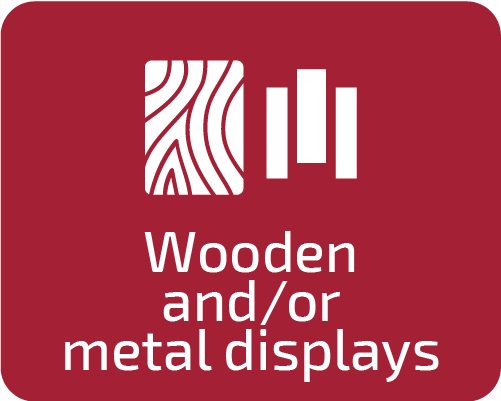 Wooden and-ormetal displays – luciano bianchin